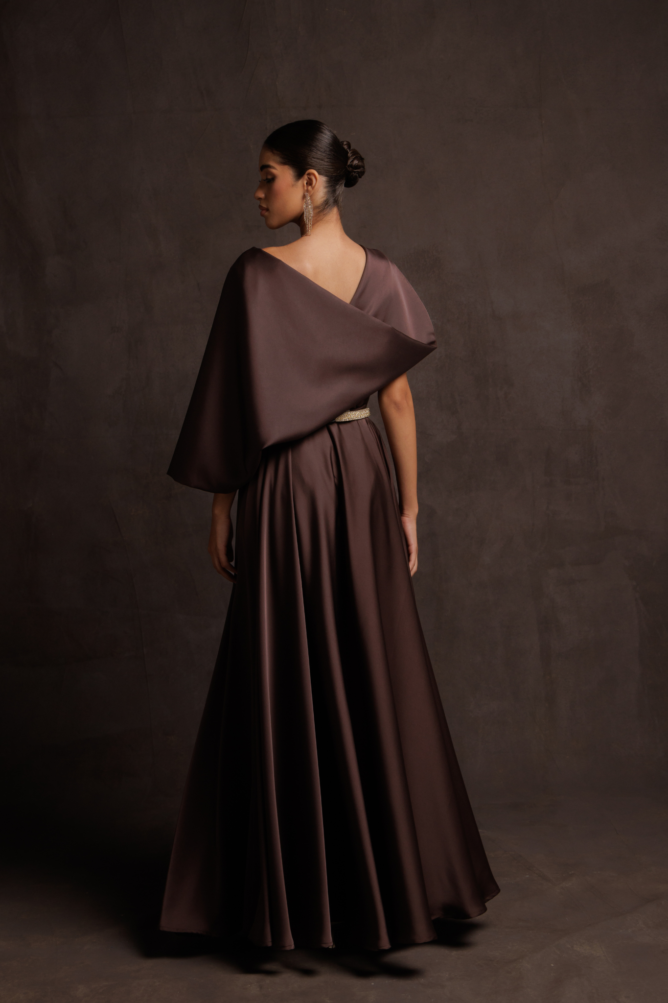Brown Midnight Draped Dress