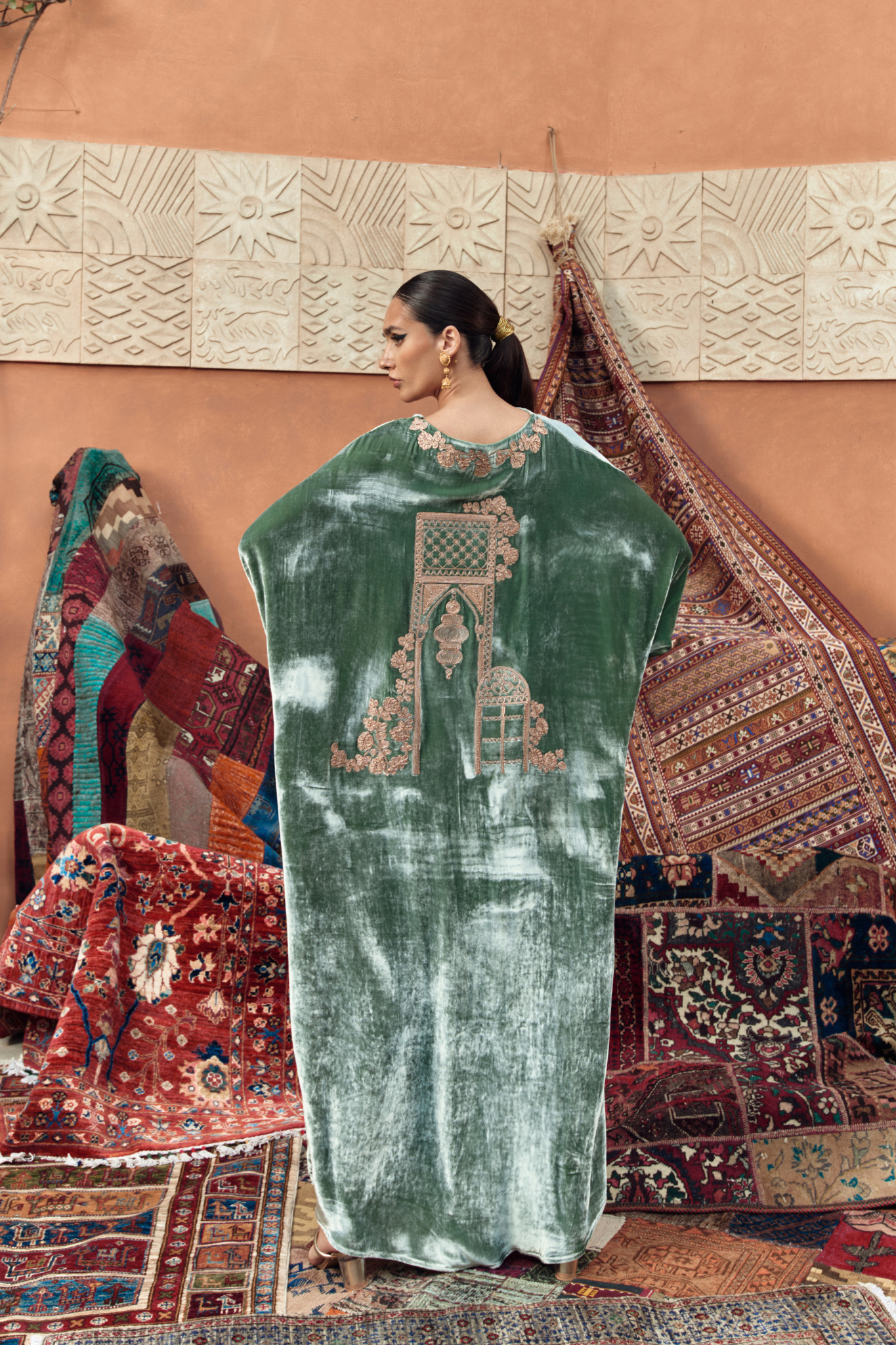 Emerald Al Bab Velvet Kaftan