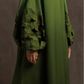 Floral Cut Out Broderie Dress - Green
