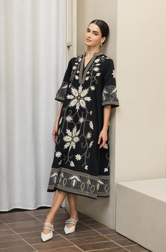 Honeycomb Floral Shirt Dress