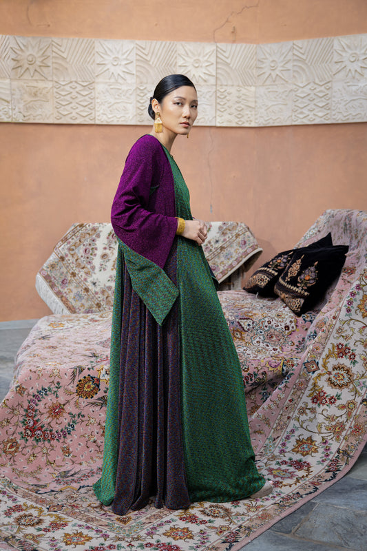 Color Block Cut-Out Flowy Dress