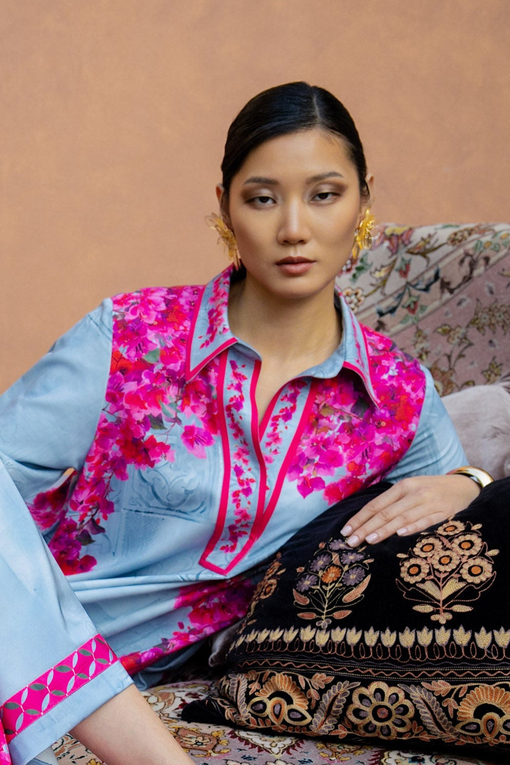 Blooms of Bahrain Shirt Dress