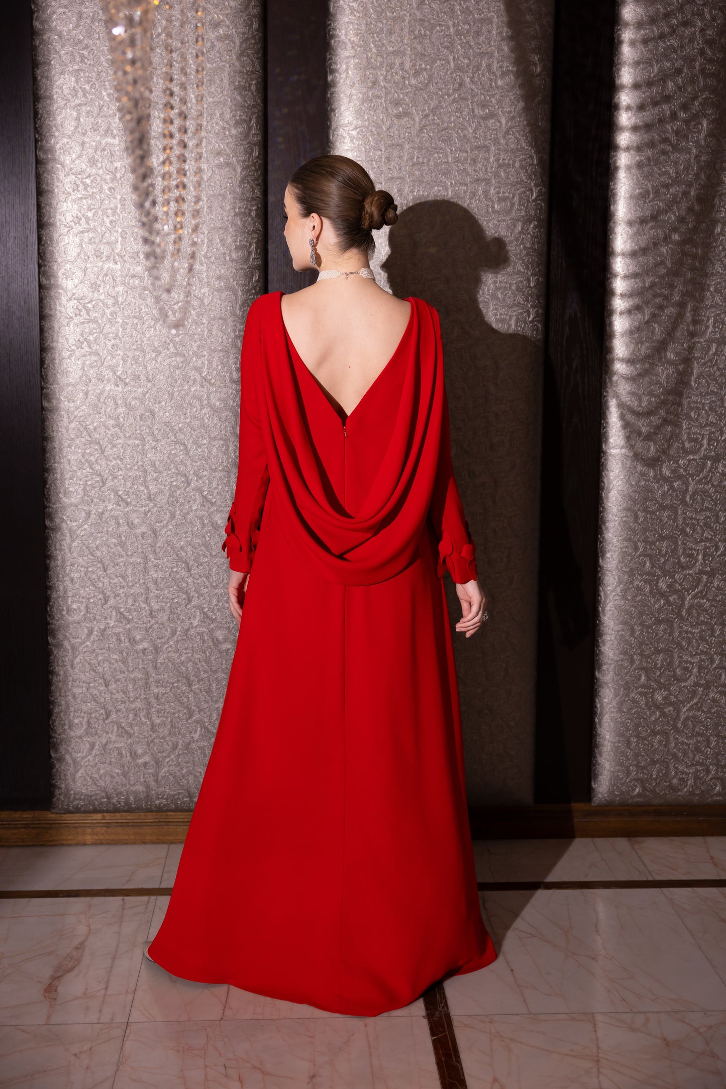 Draped Open Back Dress