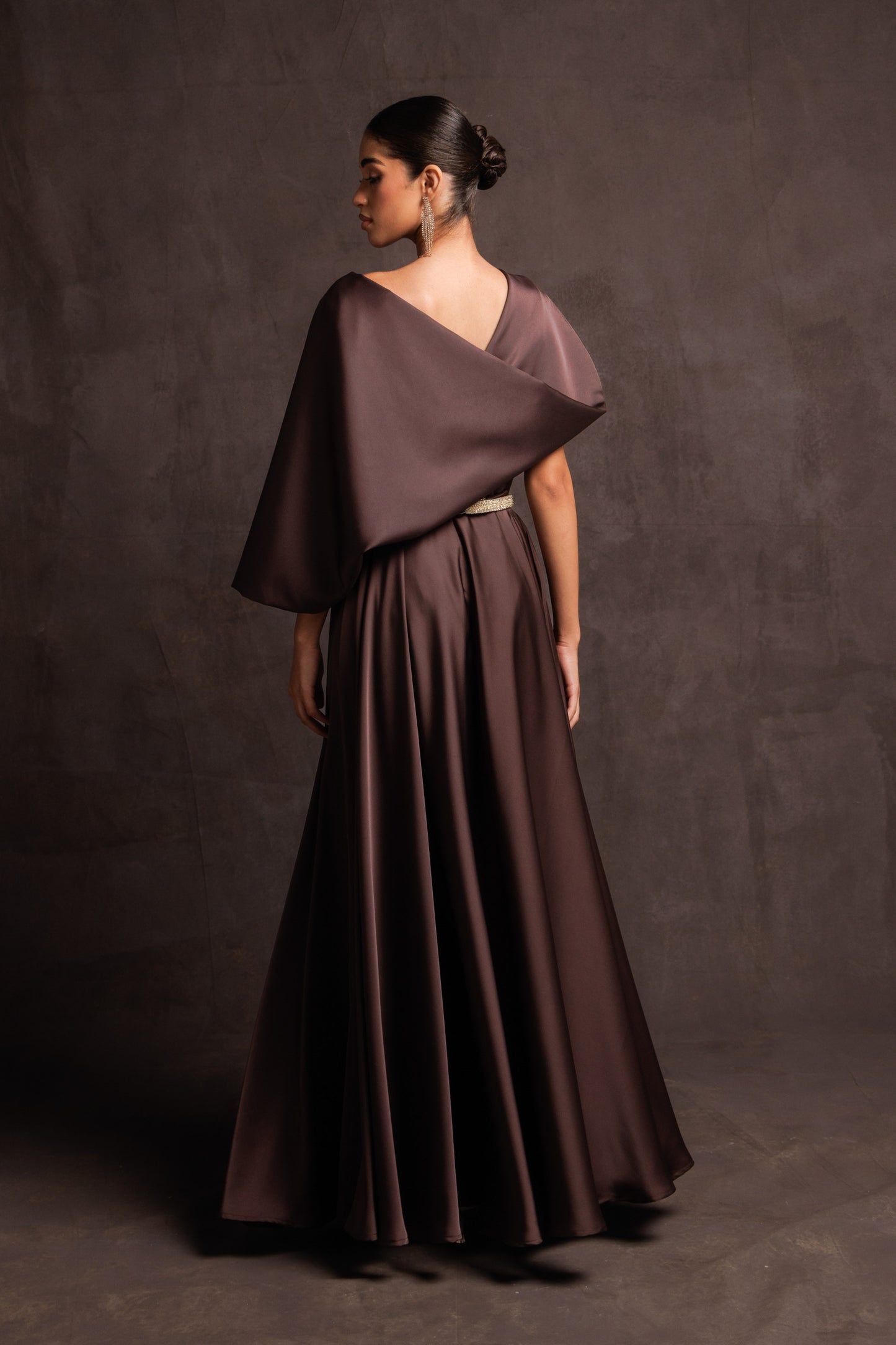 Brown Midnight Draped Dress