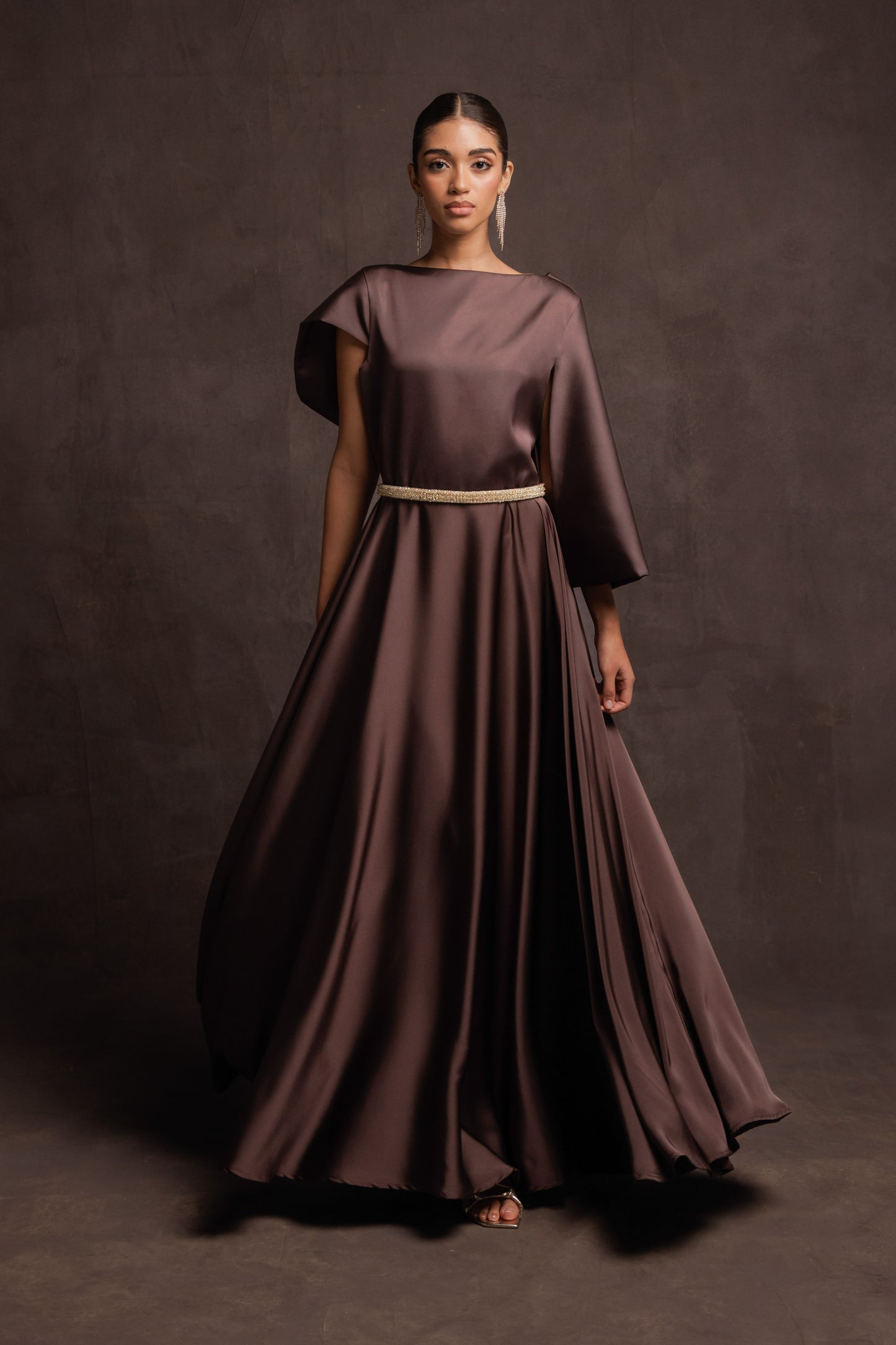 Brown Midnight Draped Dress