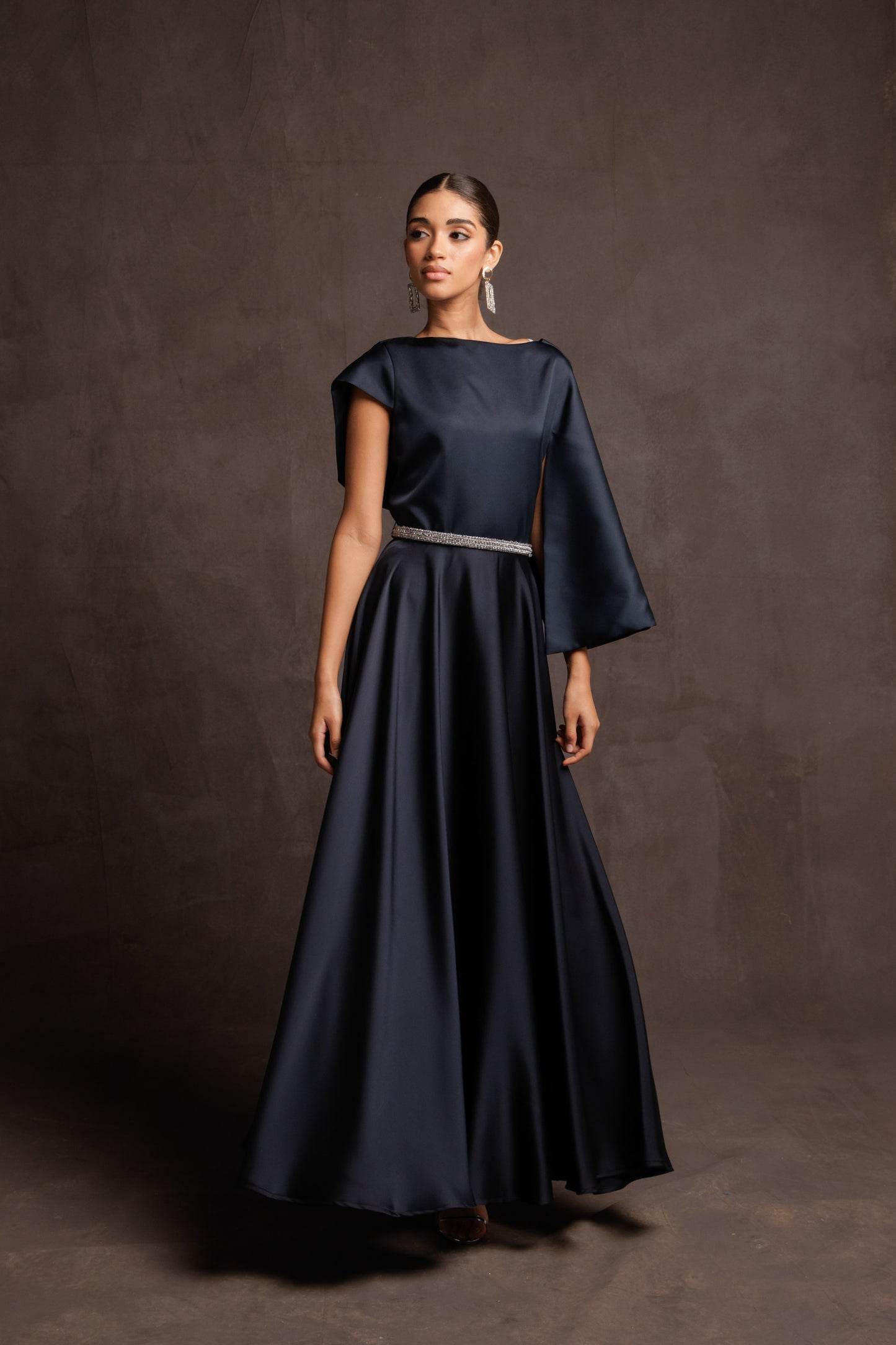 Navy Midnight Draped Dress