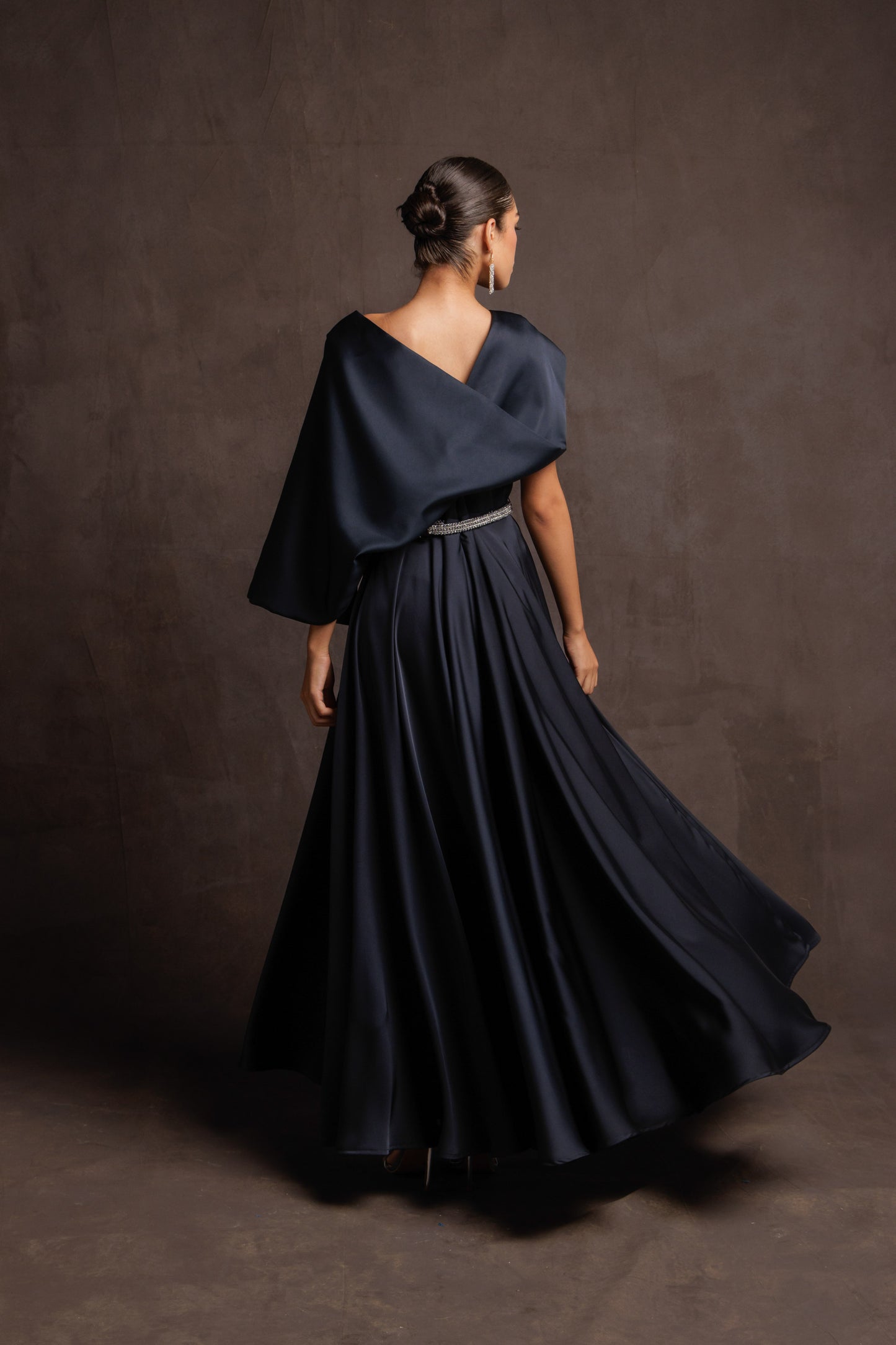Navy Midnight Draped Dress