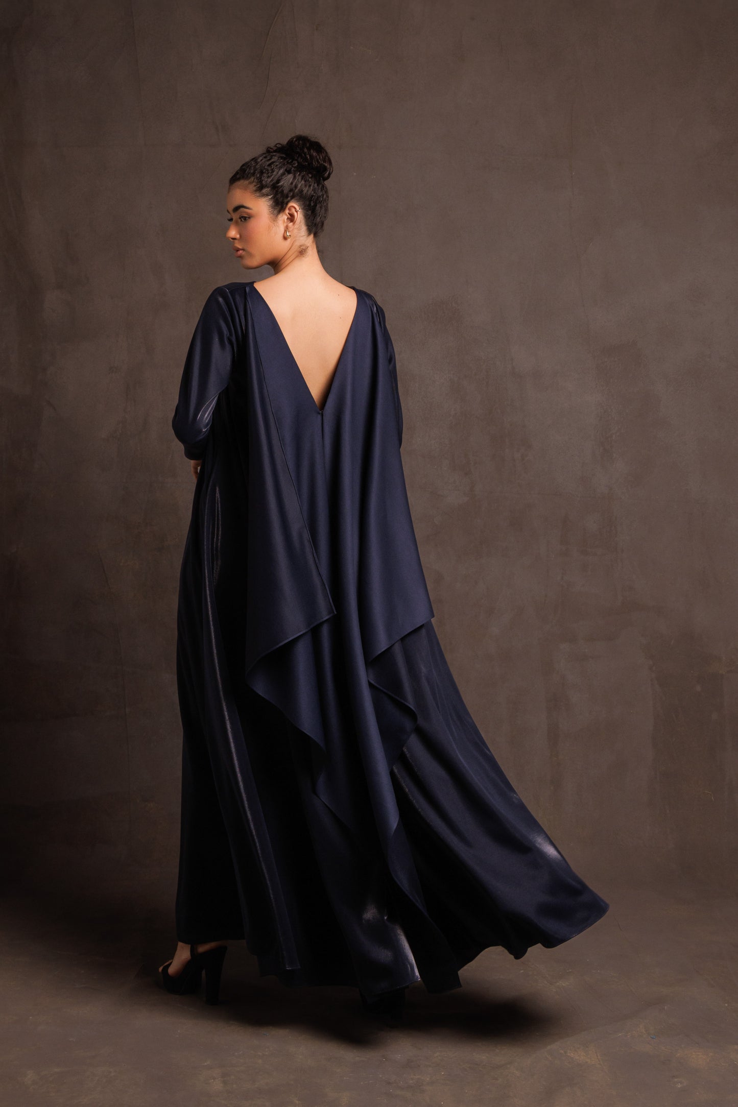 V-Back Cape Dress