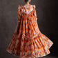 Puff sleeve Floral Dress - Orange