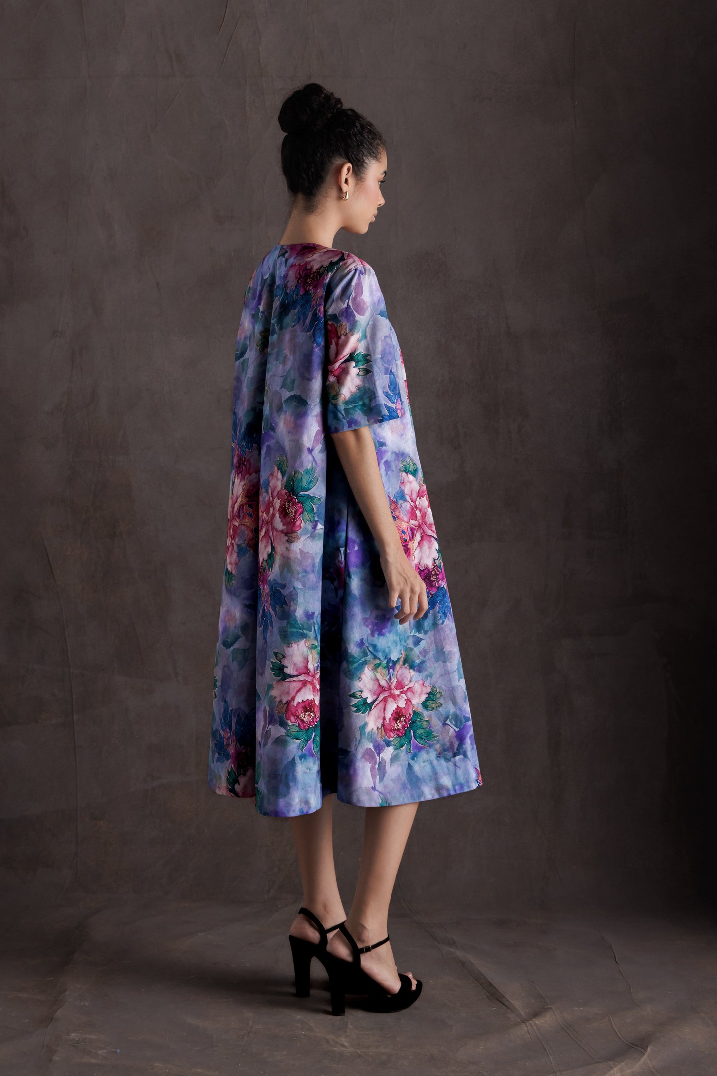 Floral Breeze Pleated Midi Dress