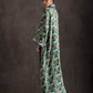 Tropical Print Embroidered Jalabiya - Turquoise