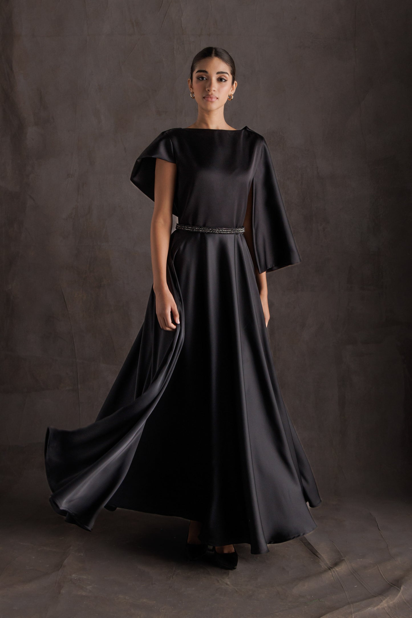 Black Midnight Draped Dress