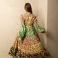 Midi Floral Print Lantern Dress