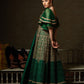 فستان ملكي وساحر بلون الزمرد الأخضر بتطريز رائع باللون الذهبي - مناسب لليلة الحنة او الشبكة 
