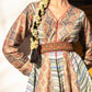 Multicolor Panel Belted Kaftan