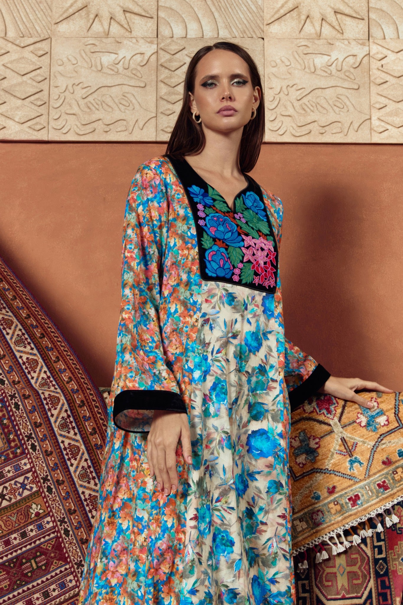 Rain Blossom Embroidered Jalabiya
