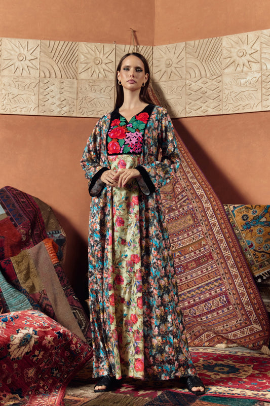 Rain Blossom Embroidered Jalabiya