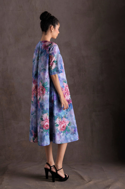 Floral Breeze Pleated Midi Dress