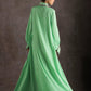 Buttoned Floral Embroidered Jalabiya - Green
