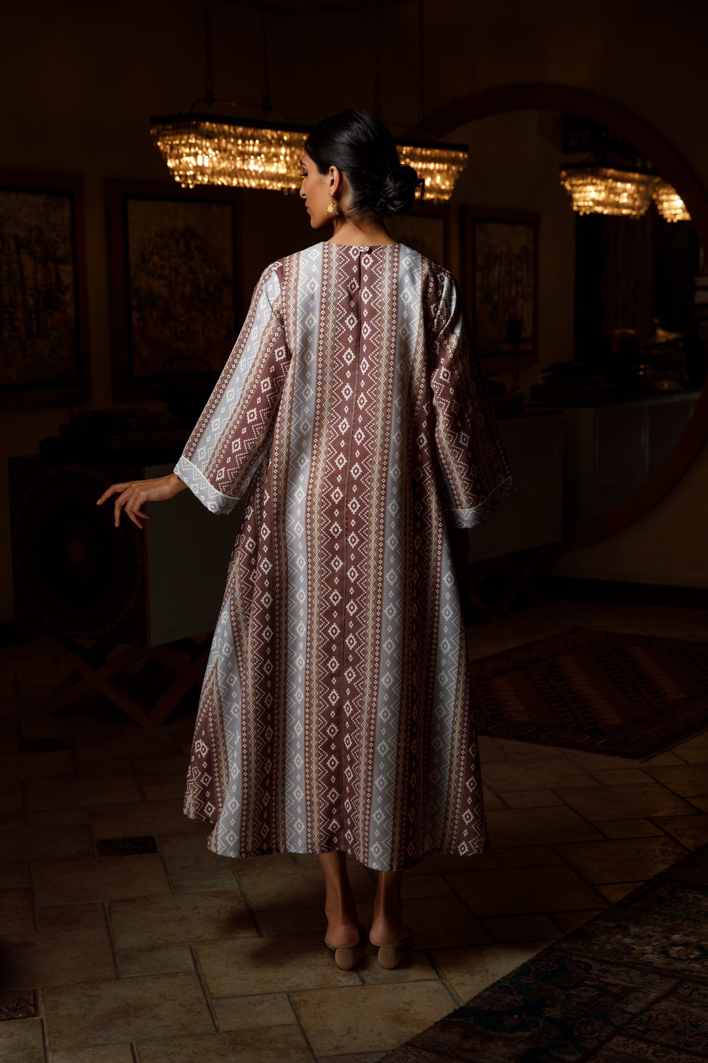 Badawi Linen Midi Dress - Anmar Couture