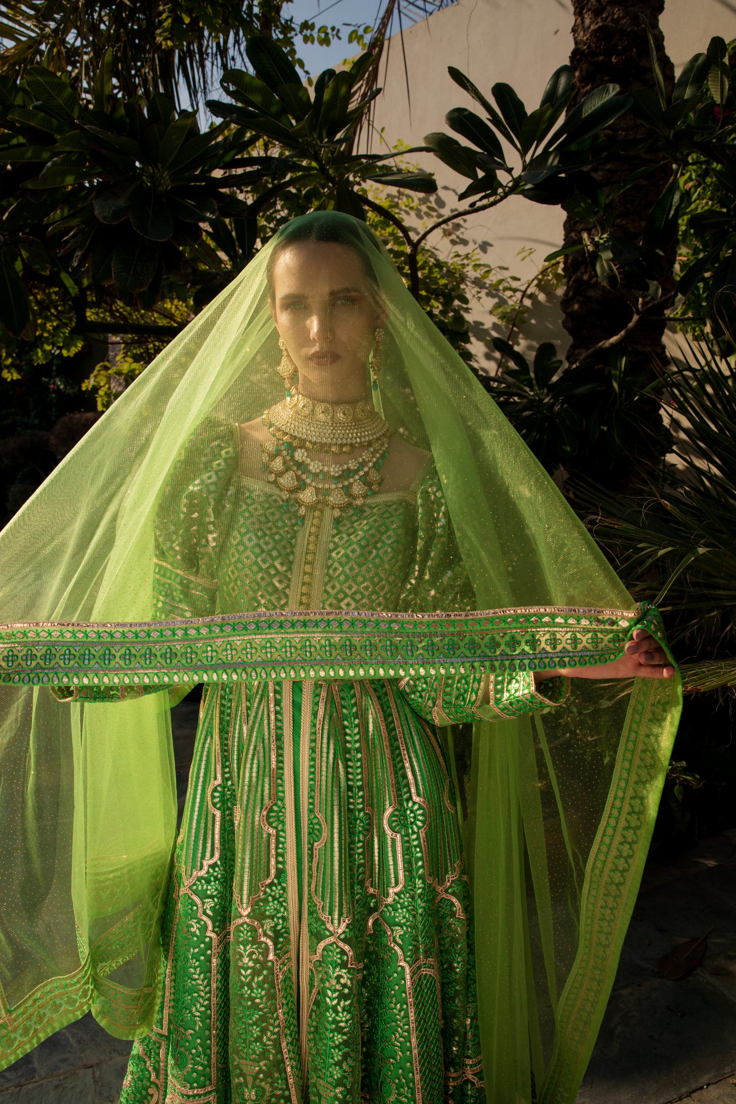 Bridal Green Scarf - Anmar Couture