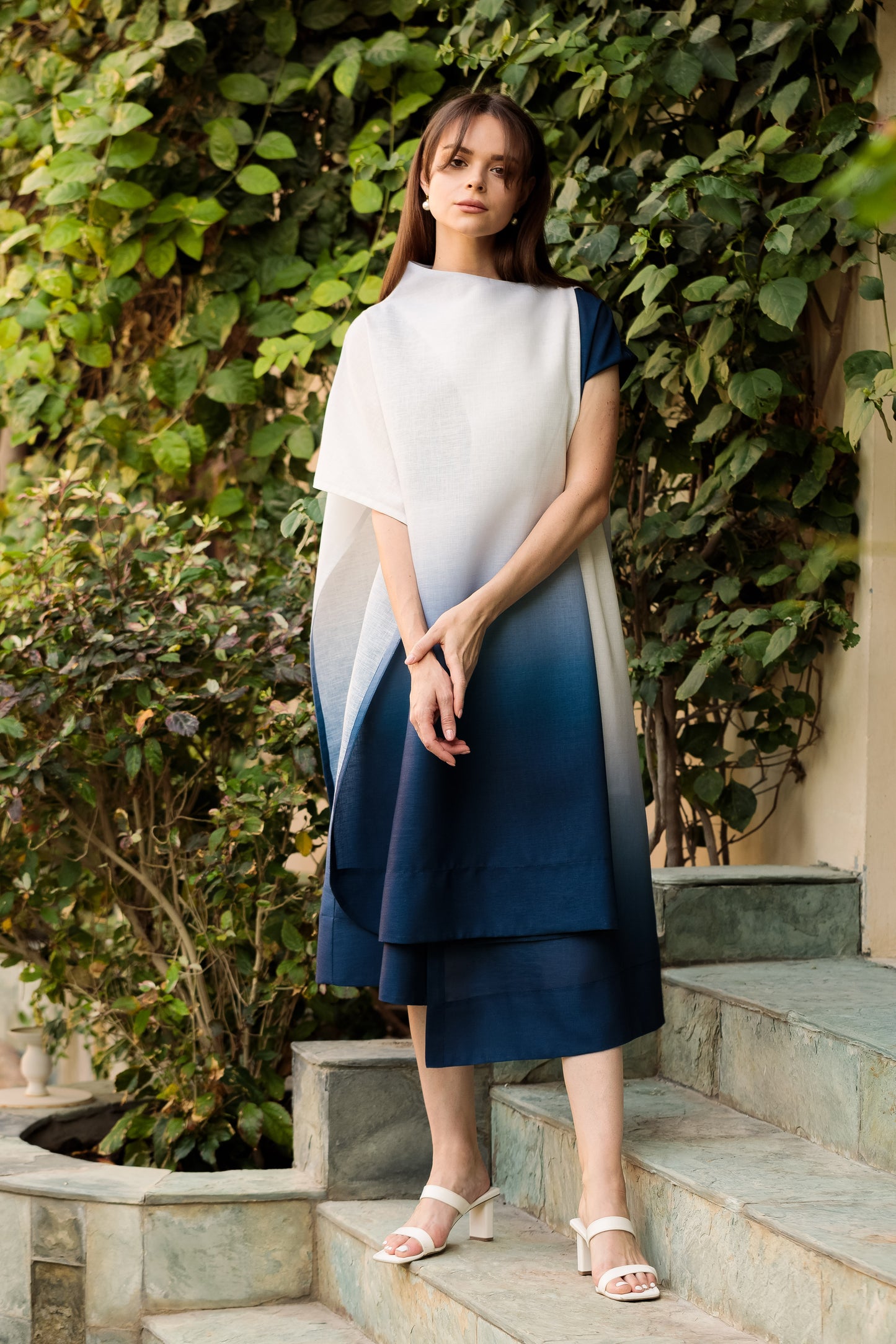 Asymmetrical Gradient dress - Anmar Couture