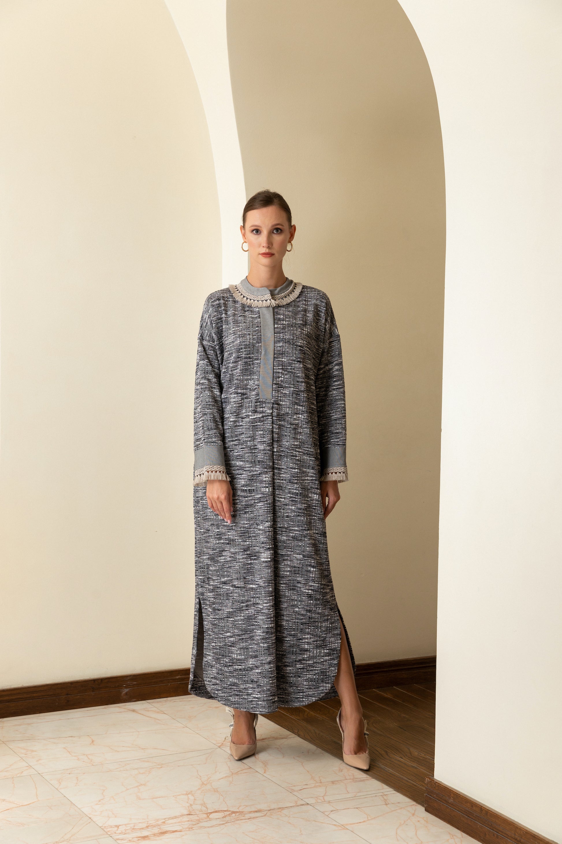 Winter Checkered Midi Dress - Anmar Couture