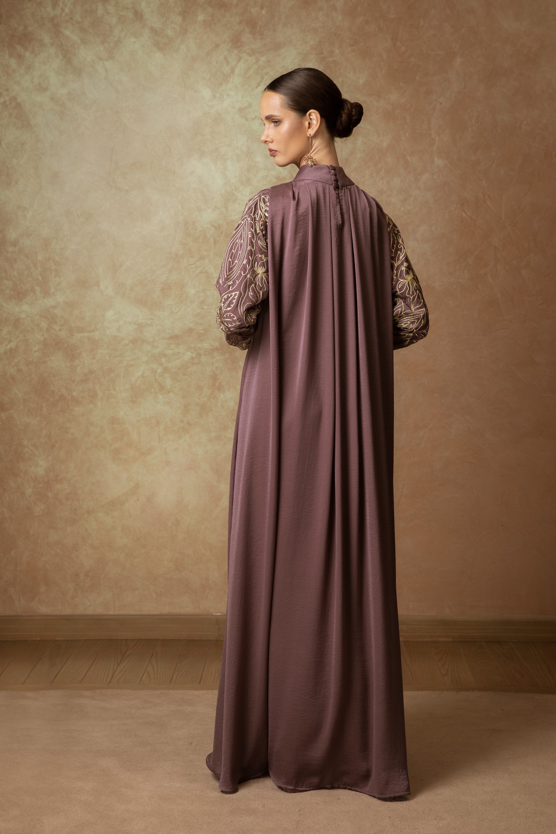 Embroidered Sleeve Dress - Anmar Couture