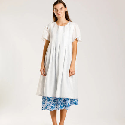 short white dress with printed lining - Anmar Couture