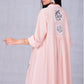 Leaf embroidery cotton pleated dress - Anmar Couture