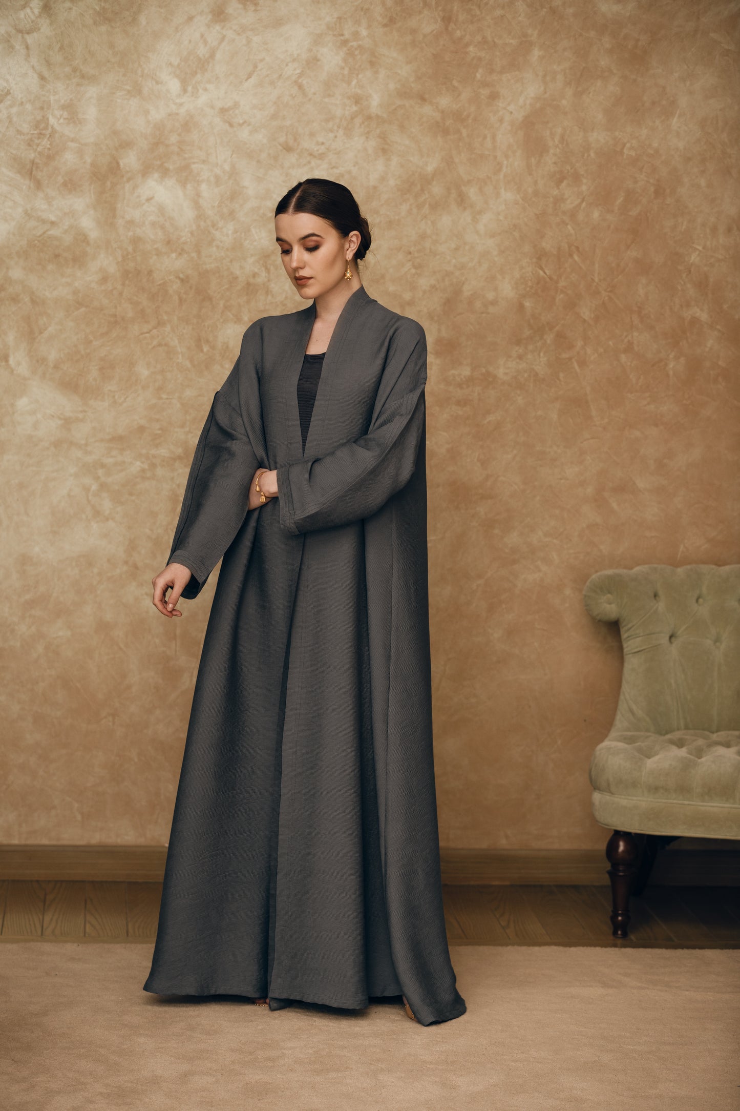 Pleated Viscose Abaya