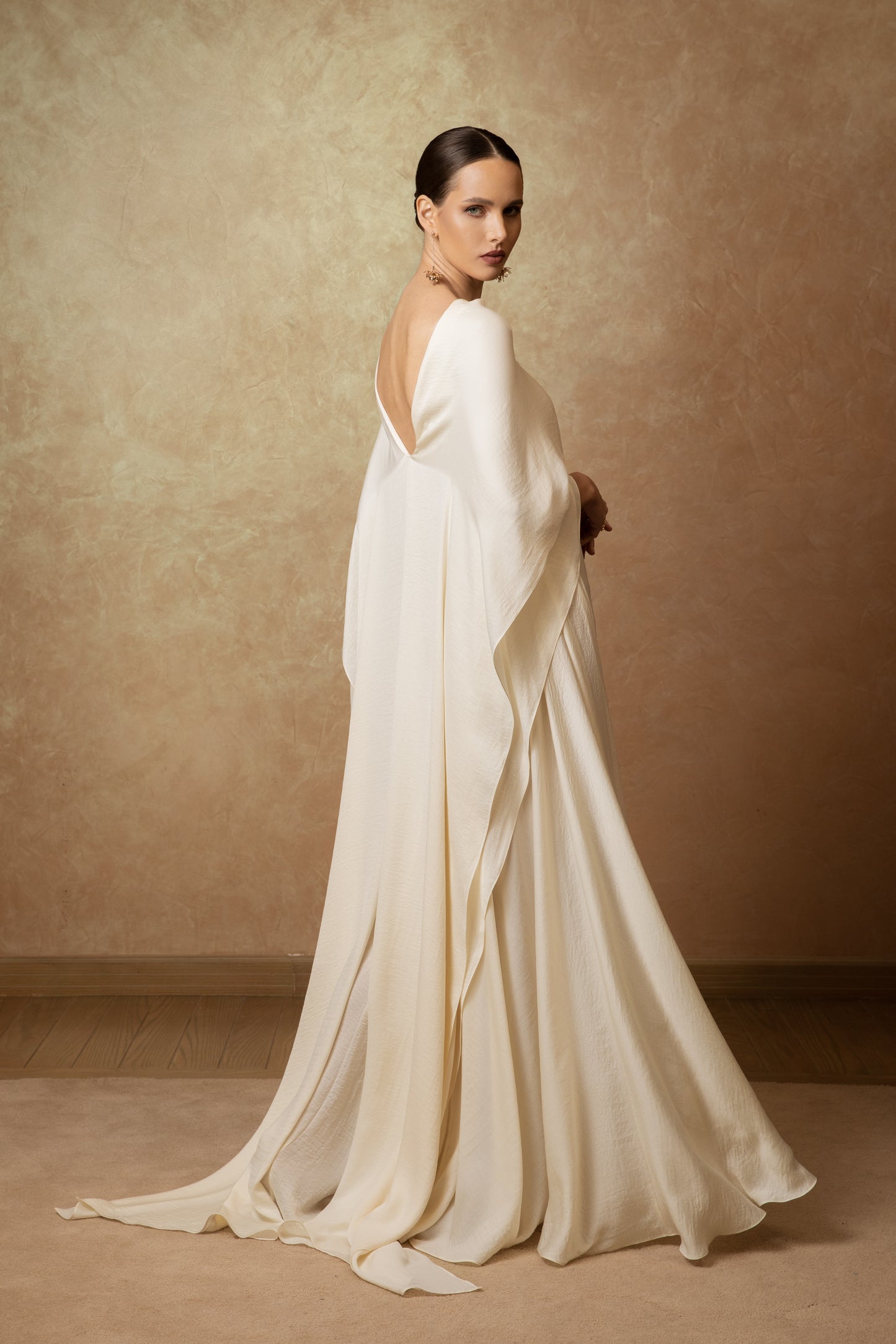 layered Cape Dress - Anmar Couture