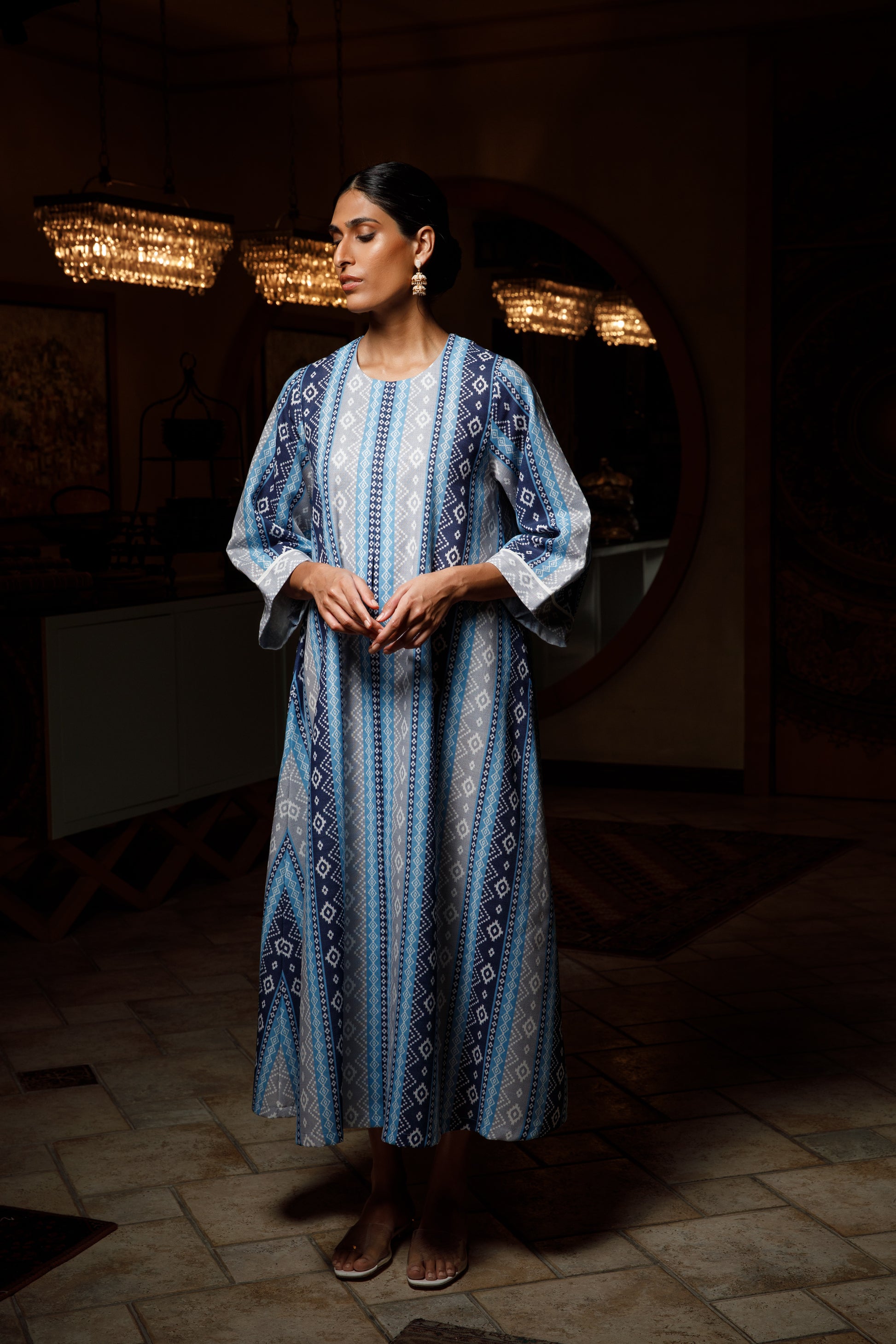 Badawi Linen Midi Dress - Anmar Couture
