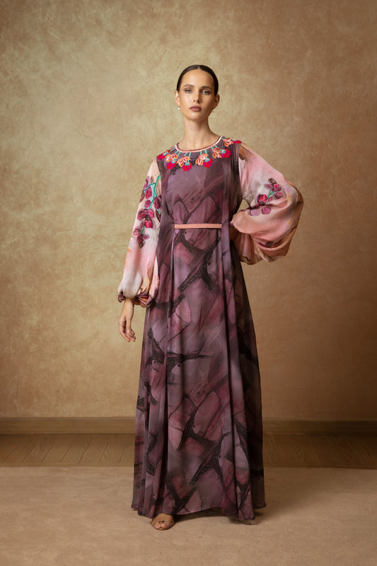 Floral Dye Kaftan - Anmar Couture