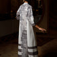 Striped Sides Badawi Linen Midi Dress - Anmar Couture